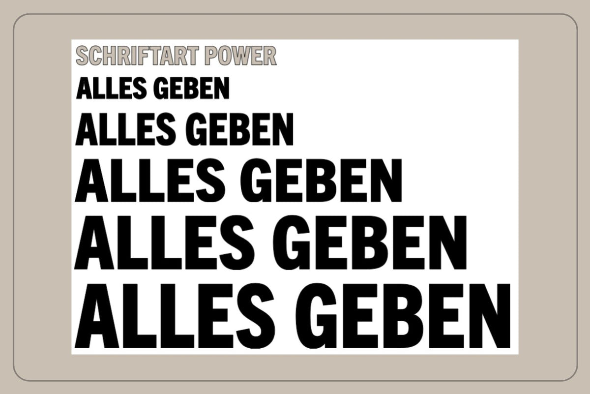 ALLES GEBEN - Decal - Schrift POWER