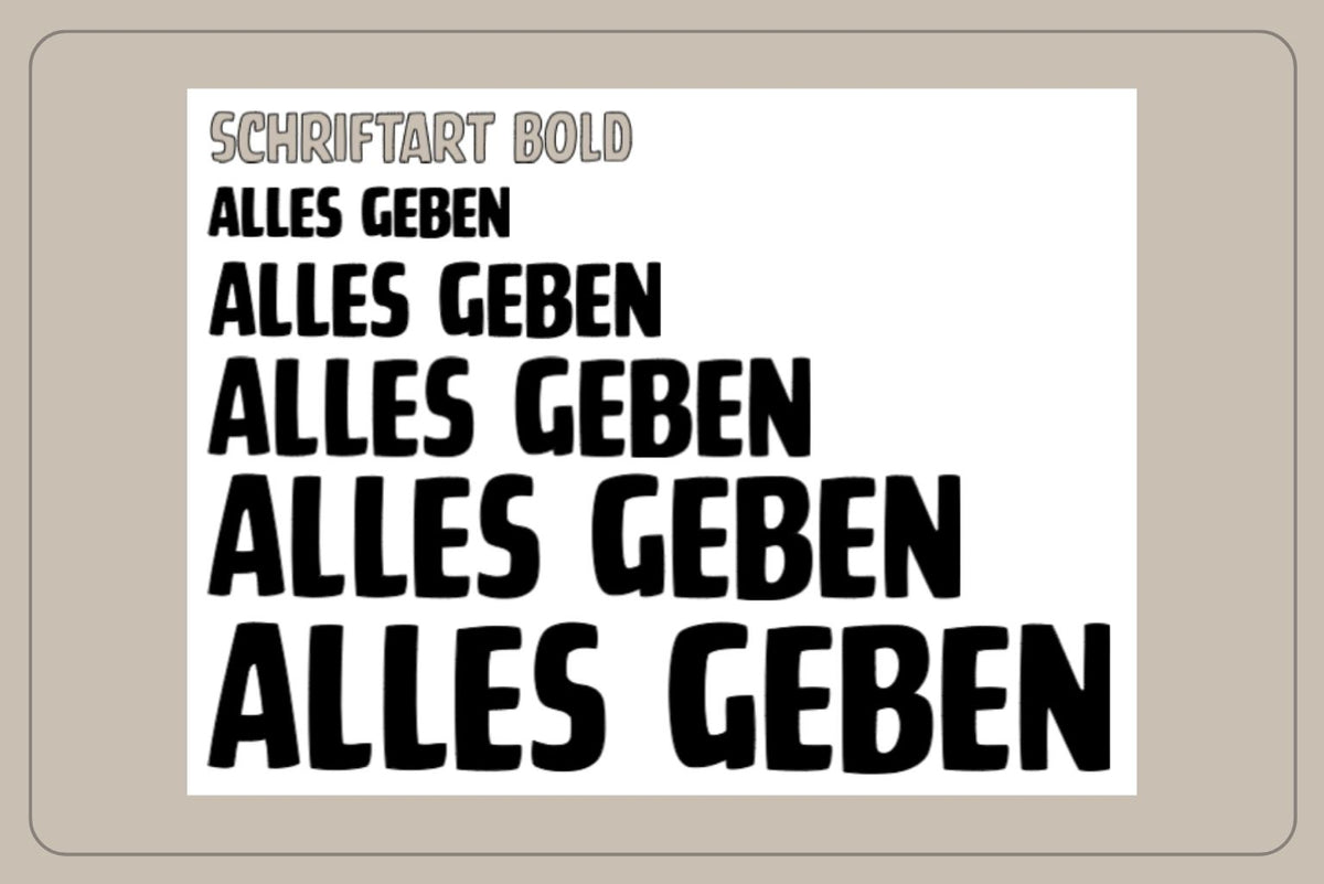 ALLES GEBEN - Decal - Schrift Bold