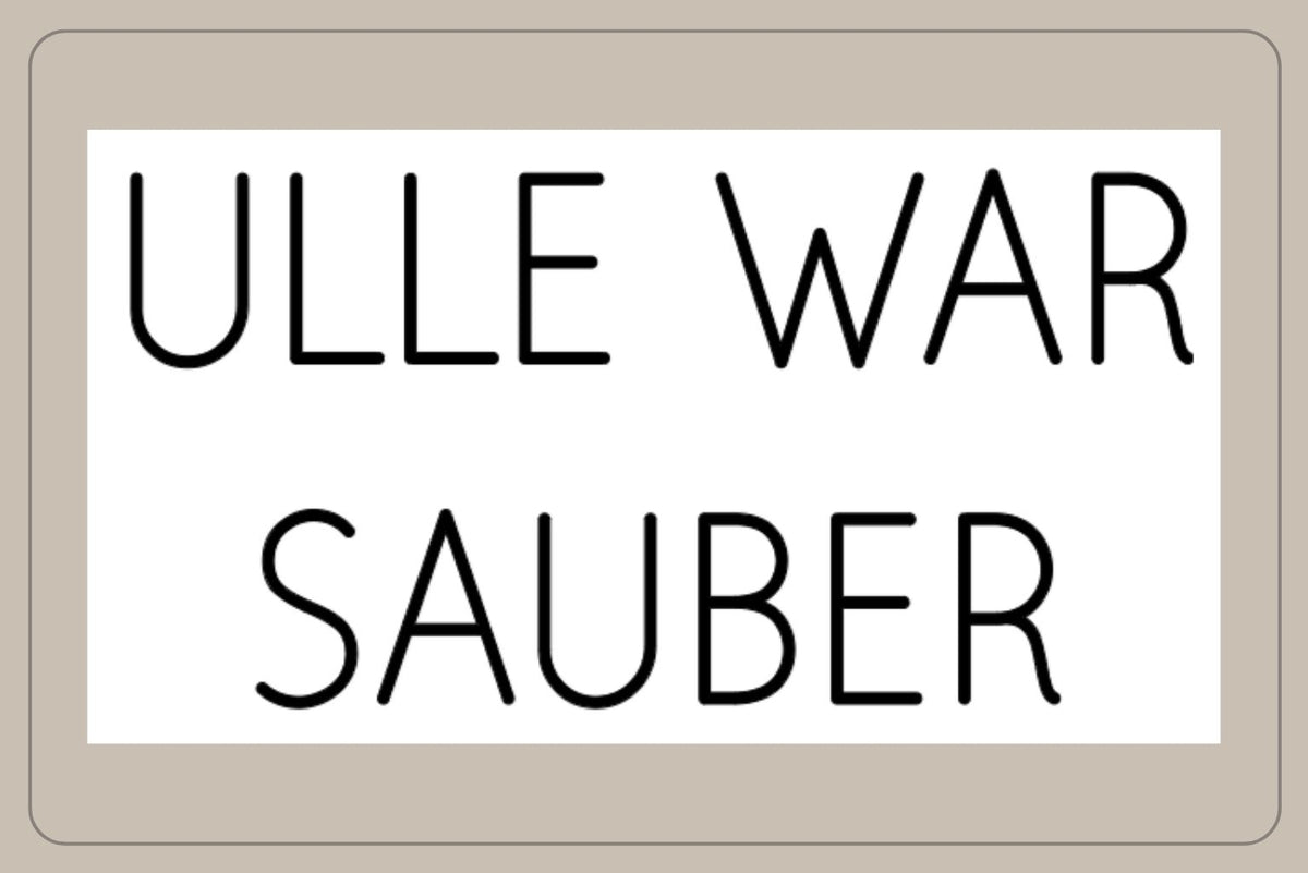 ULLE WAR SAUBER Decal in Clean-Schrift – Fahrrad Aufkleber von endureflow