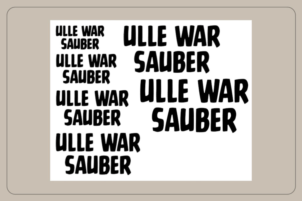ULLE WAR SAUBER Fahrrad Decal Bold – verschiedene Größen und Farben