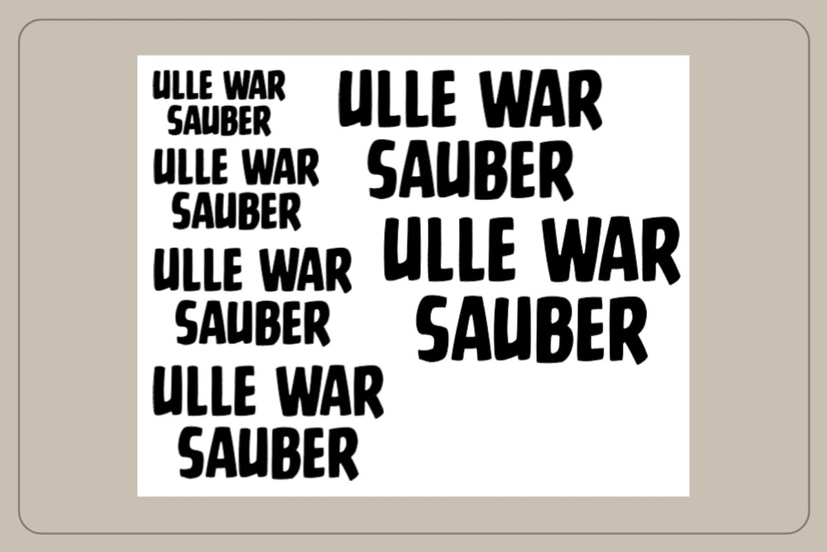ULLE WAR SAUBER Fahrrad Decal Bold – verschiedene Größen und Farben