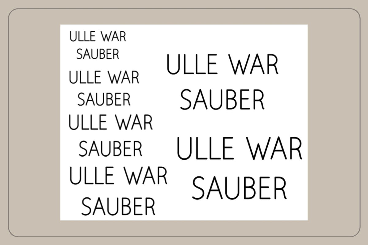 ULLE WAR SAUBER Fahrrad Decal Clean – verschiedene Größen und Farben